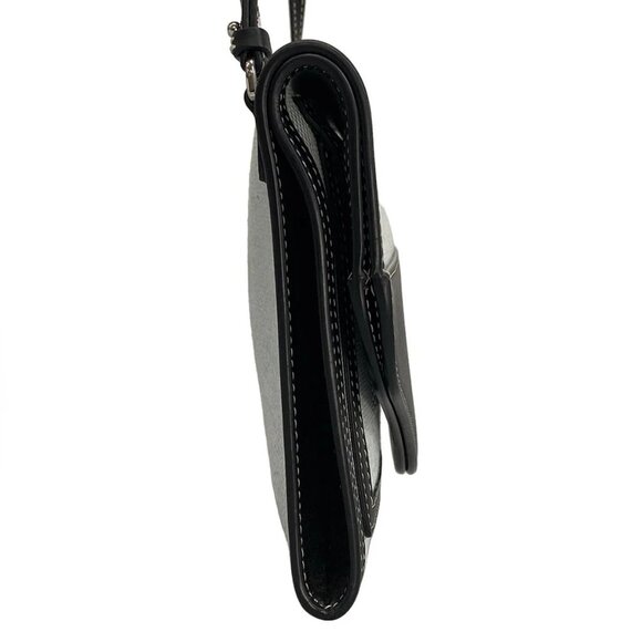 Burberry 8041255 Light Blue Black Canvas Leather Shoulder Bag - Picture 2 of 15